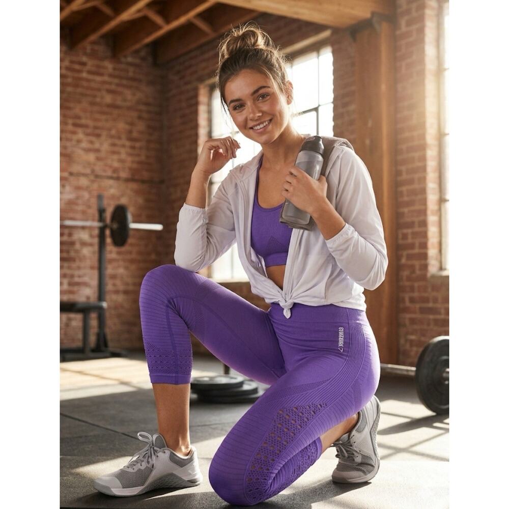 Gymshark Energy+ Seamless Leggings Purple High Waisted Workout Yoga Women's M